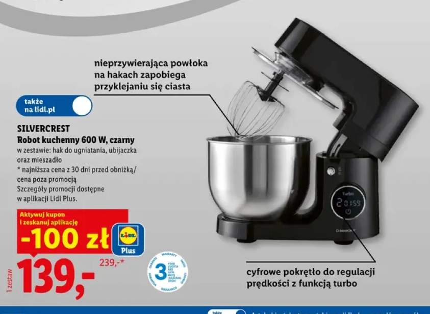 Robot kuchenny czarny Silvercrest