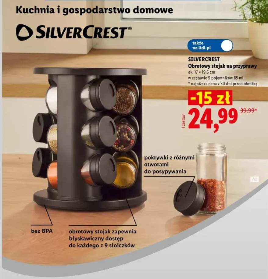 Obrotowy stojak na przyprawy Silvercrest