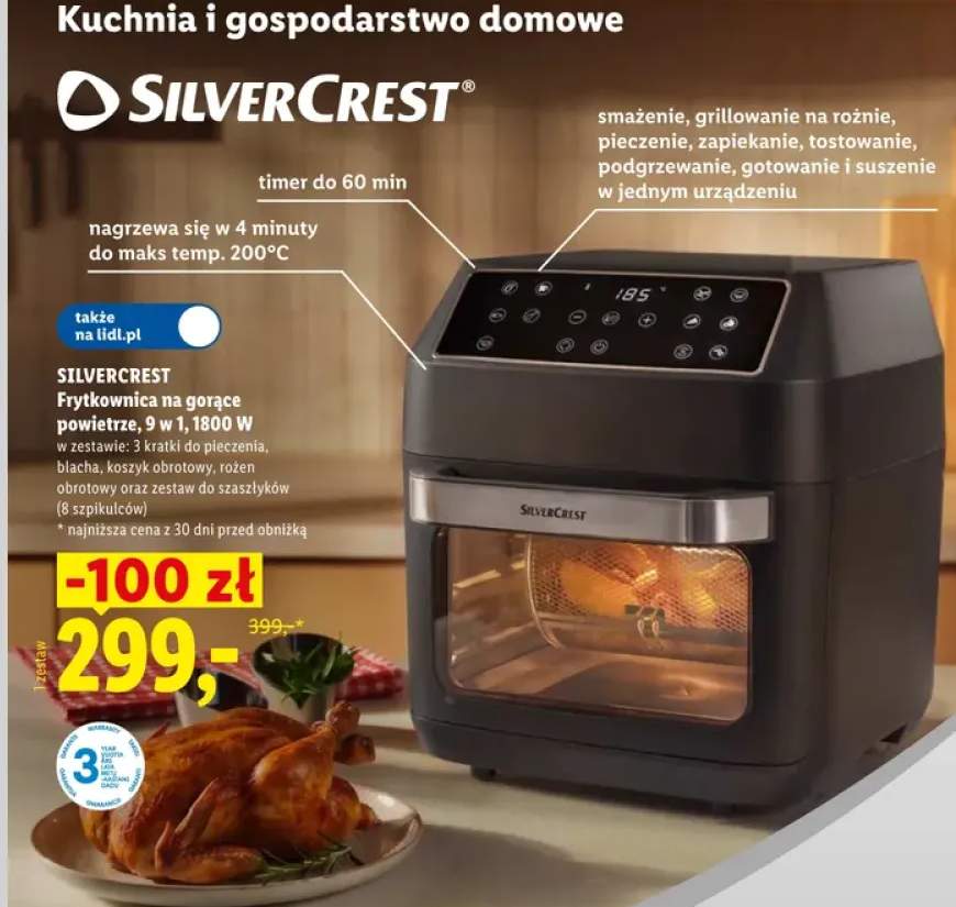 Frytkownica na gorące powietrze 9 w 1 Silvercrest