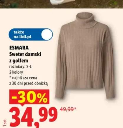 Sweter damski z golfem Esmara