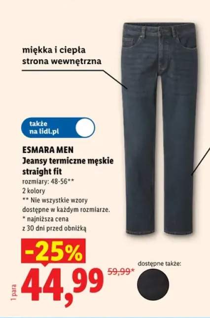 Jeansy termiczne męskie straight fit