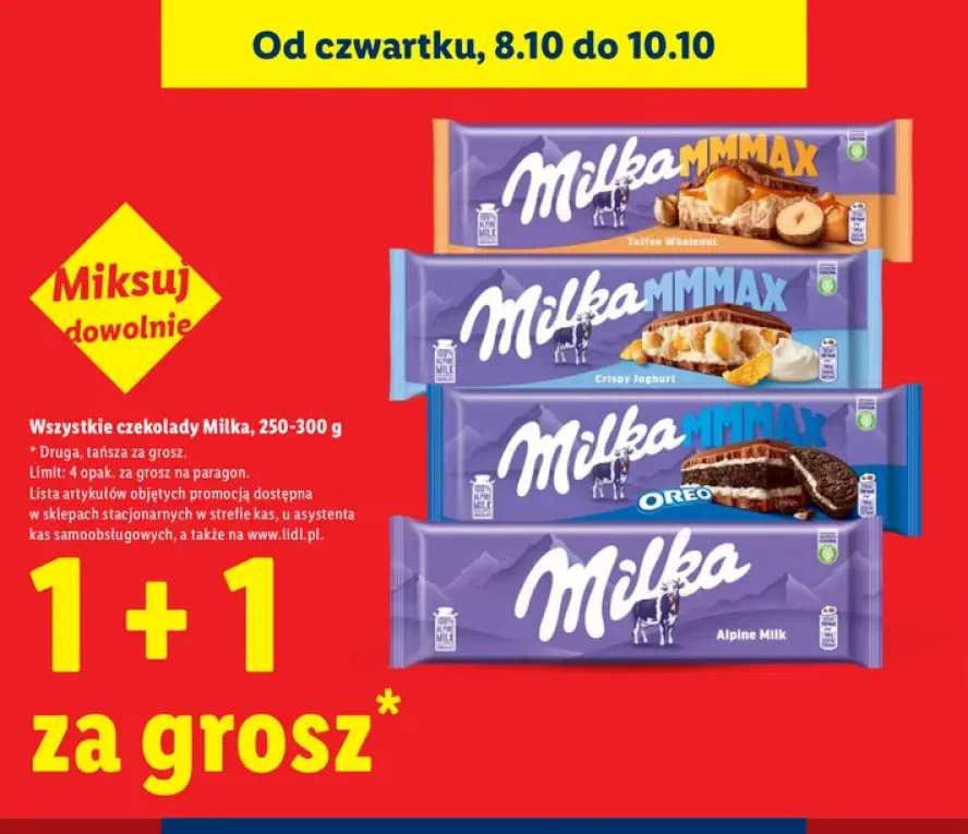 Czekolady Milka +4 warianty