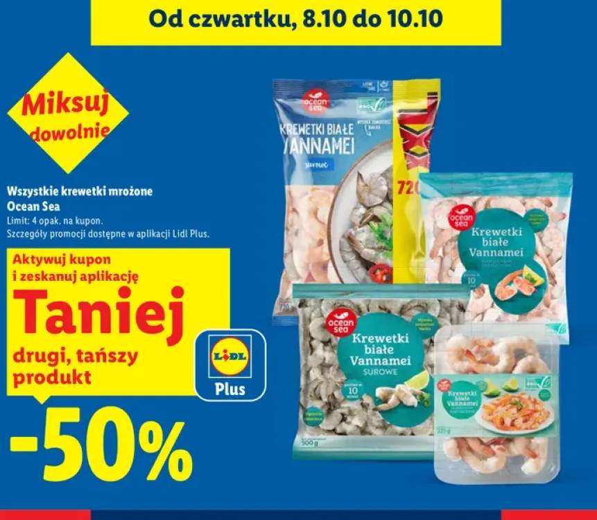 Krewetki mrożone Ocean Sea +3 warianty