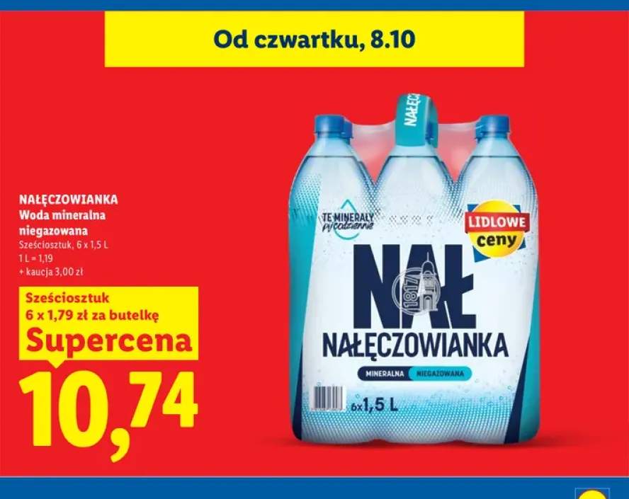 Woda mineralna niegazowana 6-pak Nałęczowianka