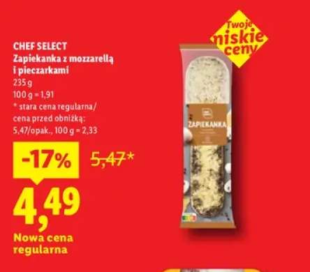 Zapiekanka z mozzarellą i pieczarkami Chef Select