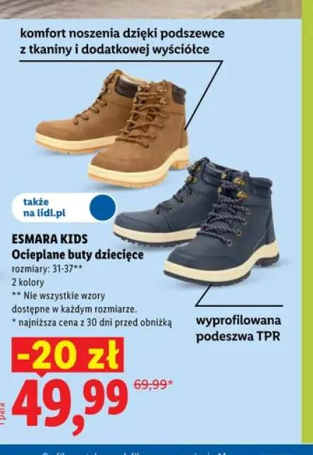 Ocieplane buty dziecięce