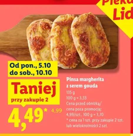 Pinsa margherita z serem gouda Piekarnia Lidla