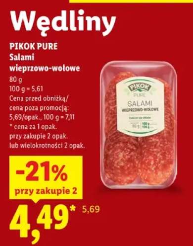 Salami wieprzowo-wołowe Pikok Pure