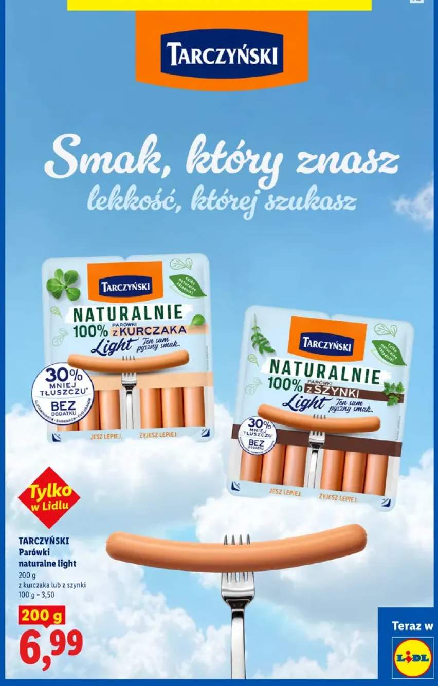 Parówki naturalne light z kurczaka Tarczyński +1 wariant