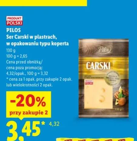 Ser Carski w plastrach w opakowaniu typu koperta Pilos