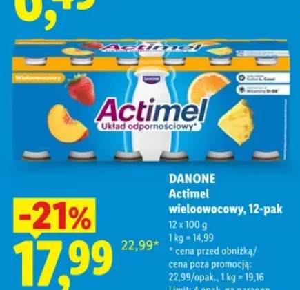 Actimel wieloowocowy 12-pak Danone