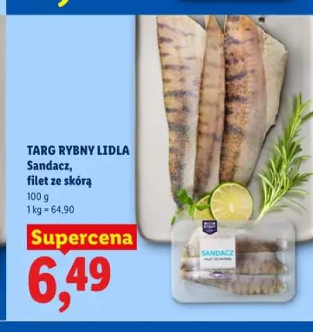 Sandacz filet ze skórą Targ Rybny Lidla