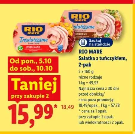 Sałatka z tuńczykiem Insalatissime Couscous Rio Mare 2-pak +1 wariant