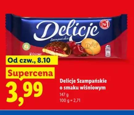 Delicje Szampańskie o smaku wiśniowym