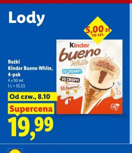 Rożki Kinder Bueno White 4-pak