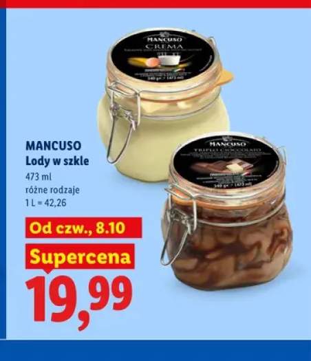 Lody w szkle Mancuso