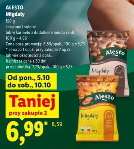 Migdały smażone i solone Alesto +1 wariant