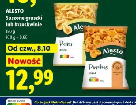 Suszone gruszki Alesto +1 wariant