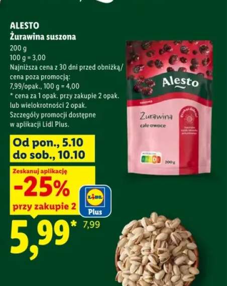 Żurawina suszona Alesto