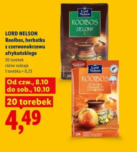 Herbatka Rooibos z czerwonokrzewu afrykańskiego zielony Lord Nelson +1 wariant
