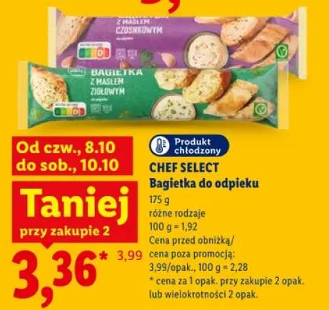 Bagietka do odpieku z masłem ziołowym Chef Select +1 wariant