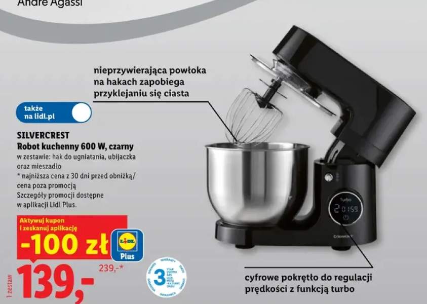 Robot kuchenny czarny Silvercrest