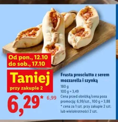 Frusta prosciutto z serem mozzarella i szynką
