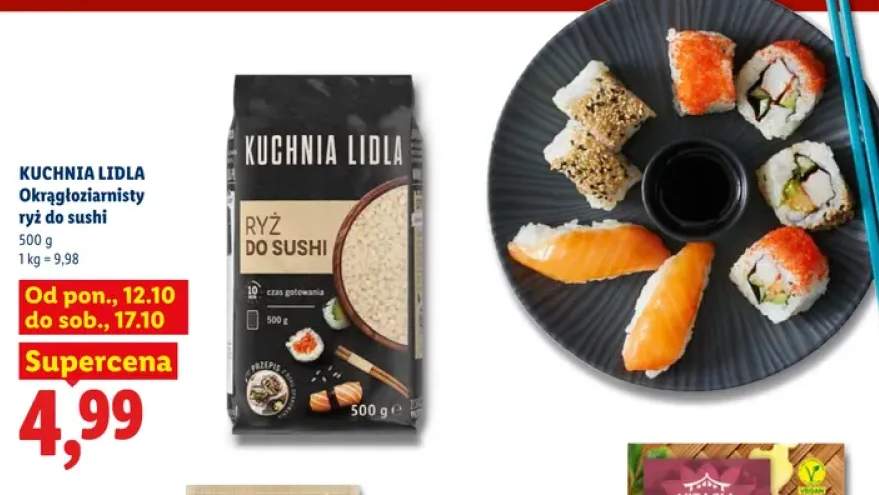 Okrągłoziarnisty ryż do sushi Kuchnia Lidla