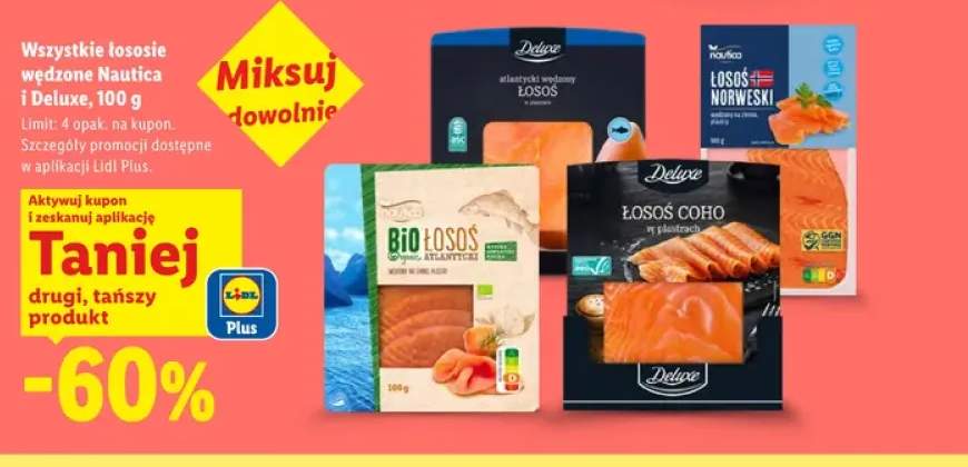 Łososie wędzone Nautica i Deluxe +4 warianty