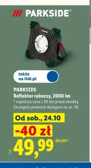 Reflektor roboczy 2000lm Parkside