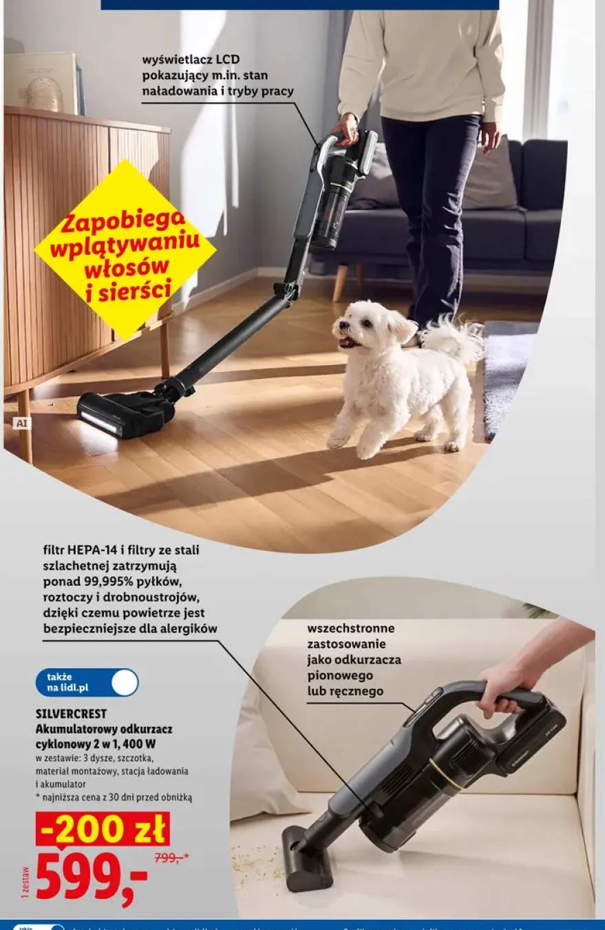 Akumulatorowy odkurzacz cyklonowy 2 w 1 Silvercrest