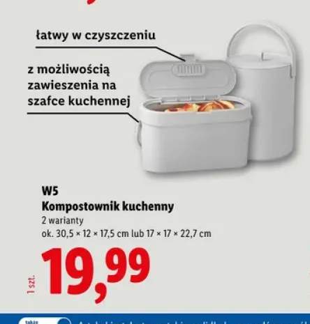 Kompostownik kuchenny 30,5x12x17,5 cm W5 +1 wariant