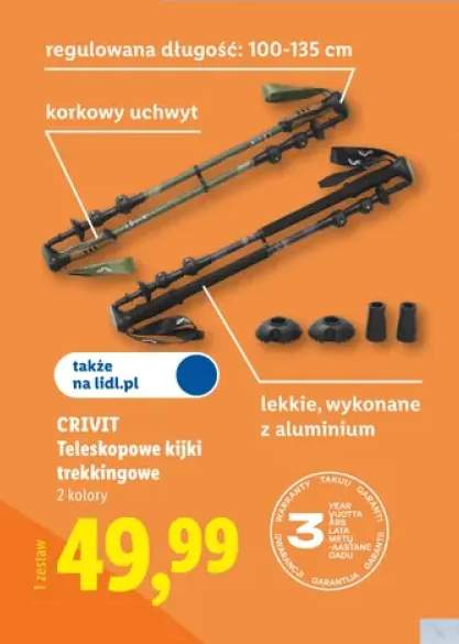 Teleskopowe kijki trekkingowe Crivit
