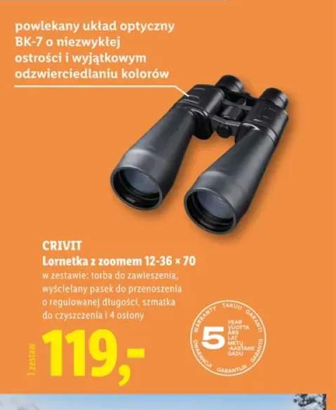 Lornetka z zoomem 12-36x70 Crivit