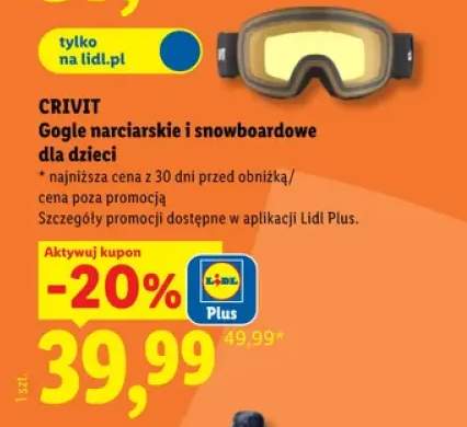Gogle narciarskie i snowboardowe dla dzieci Crivit
