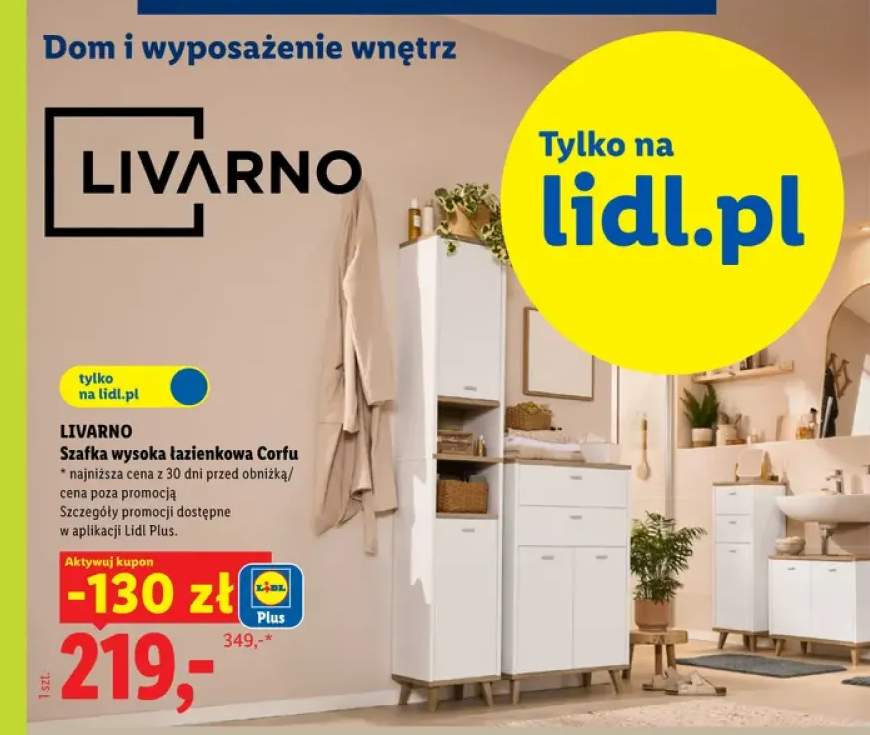 Szafka wysoka łazienkowa Corfu Livarno