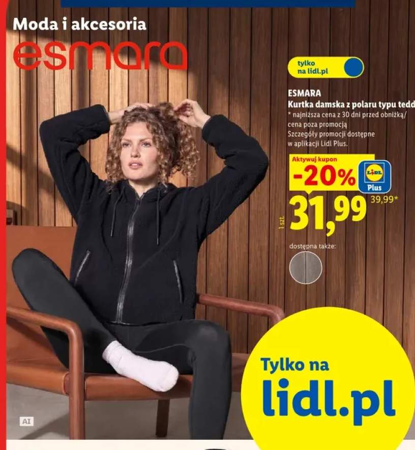 Kurtka damska z polaru typu teddy Esmara