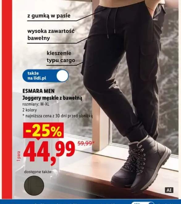 Joggery męskie z bawełną