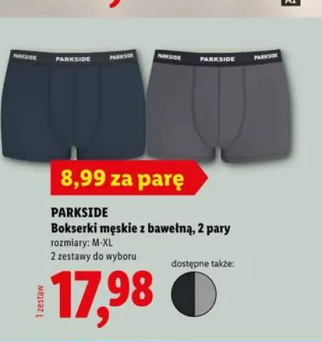 Bokserki męskie z bawełną 2-pak Parkside