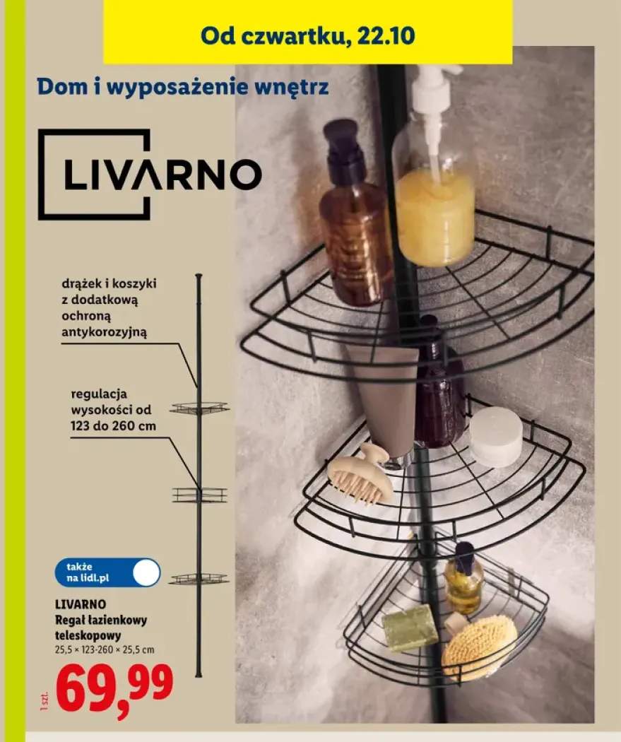 Regał łazienkowy teleskopowy Livarno