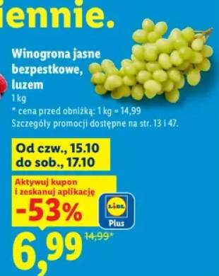 Winogrona jasne bezpestkowe luzem
