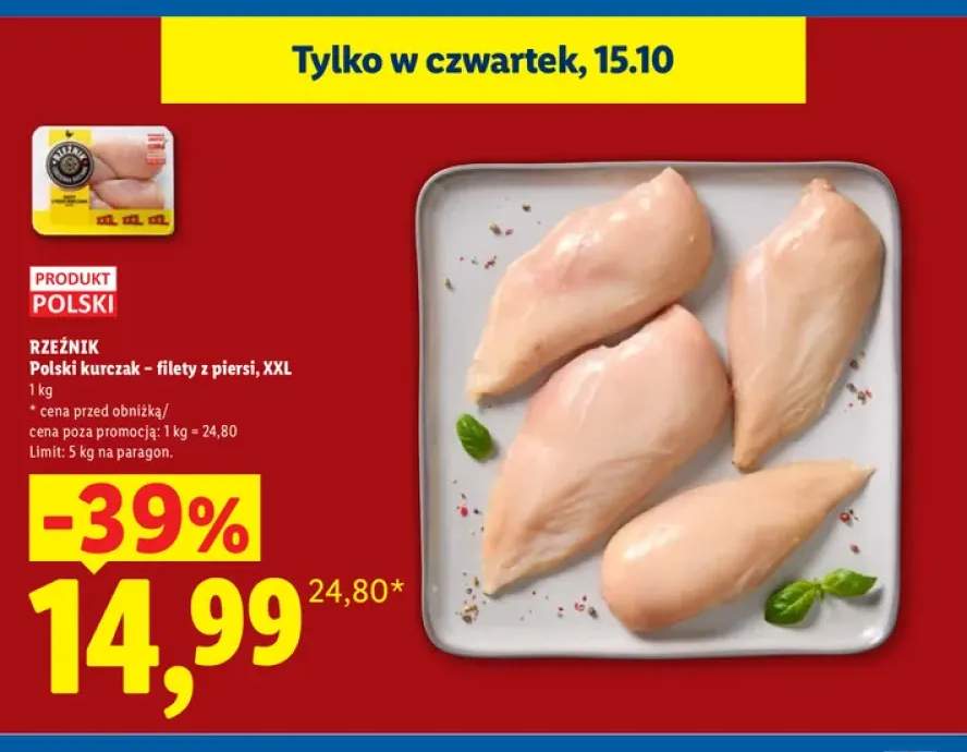 Polski kurczak filety z piersi XXL Rzeźnik