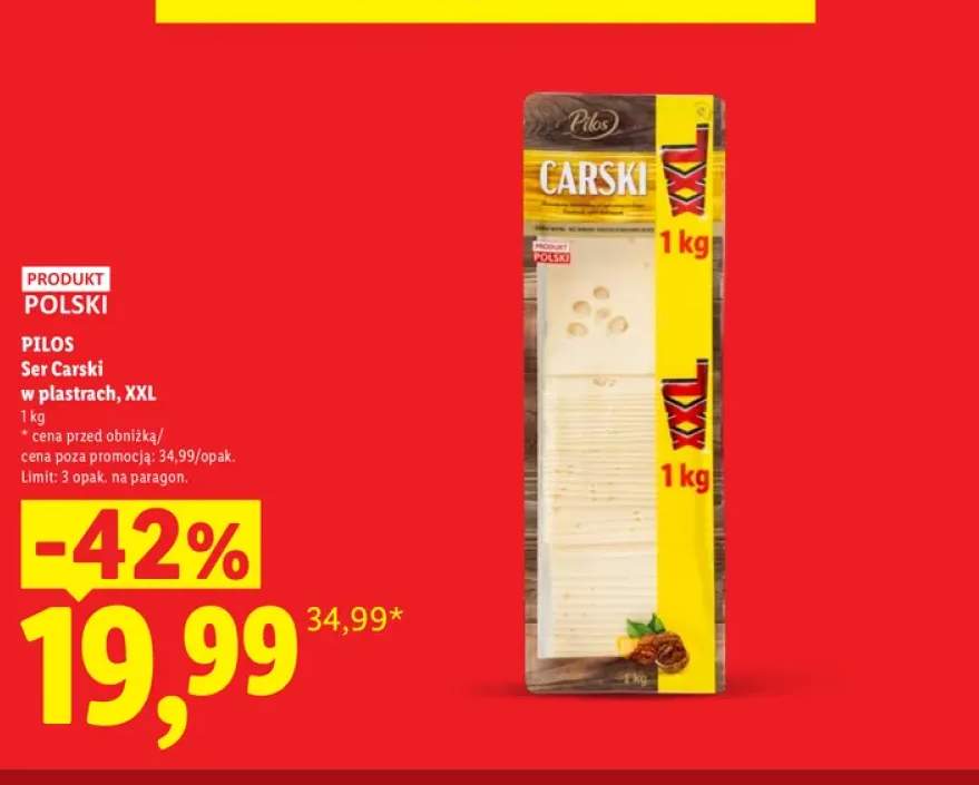 Ser Carski w plastrach XXL Pilos