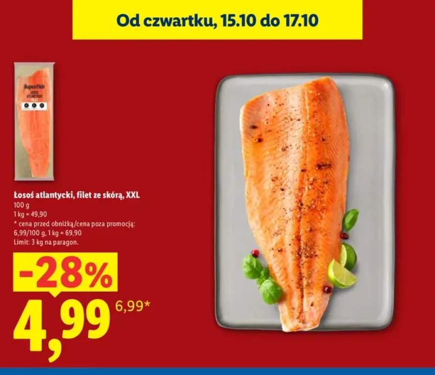 Łosoś atlantycki filet ze skórą XXL SuperFish
