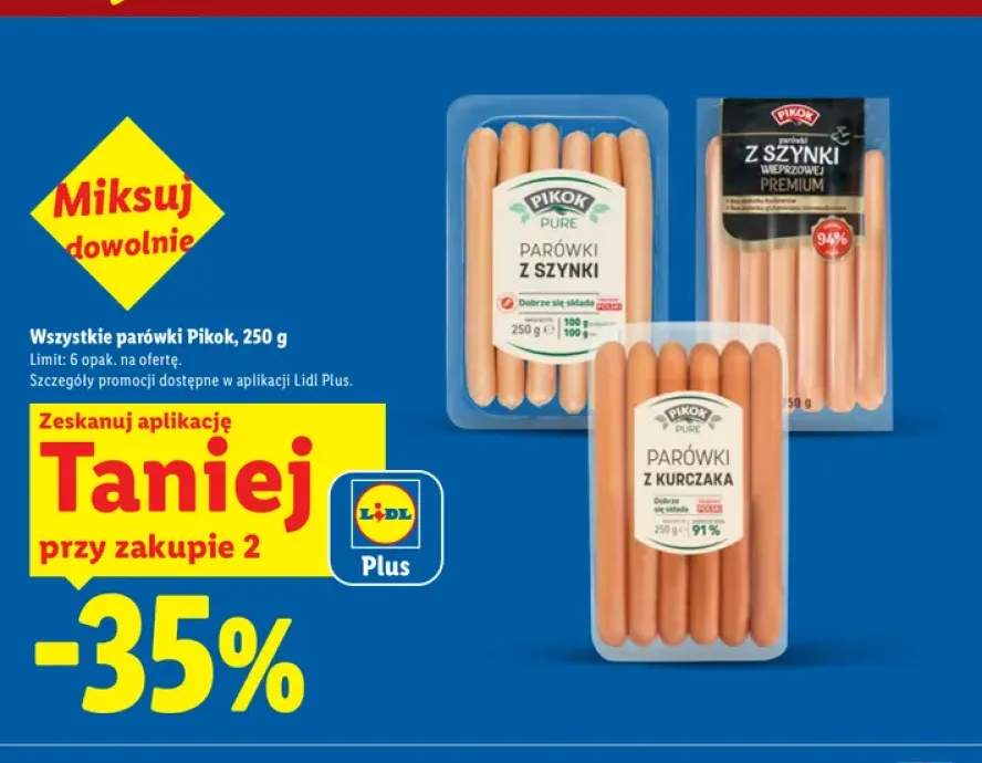 Parówki Pikok +3 warianty