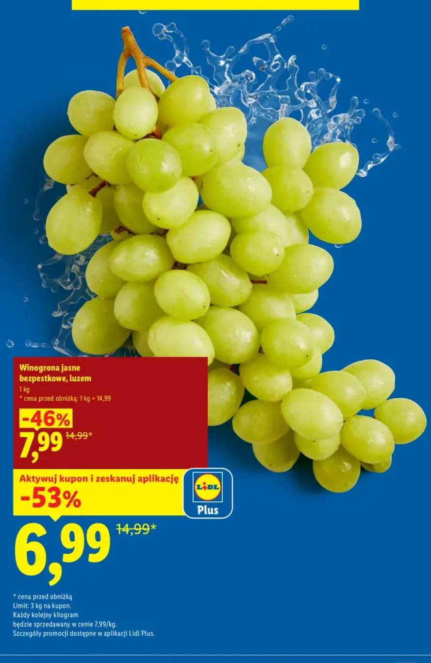 Winogrona jasne bezpestkowe luzem