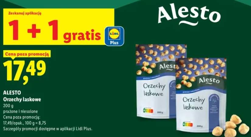 Orzechy laskowe prażone i niesolone Alesto
