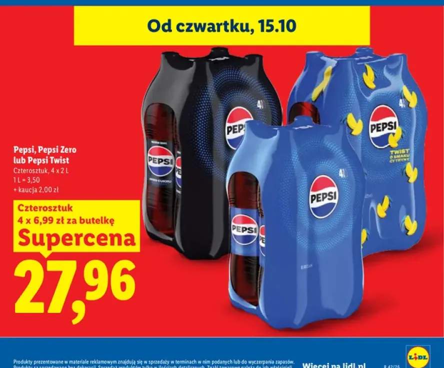 Napój gazowany Pepsi Zero 4-pak +2 warianty