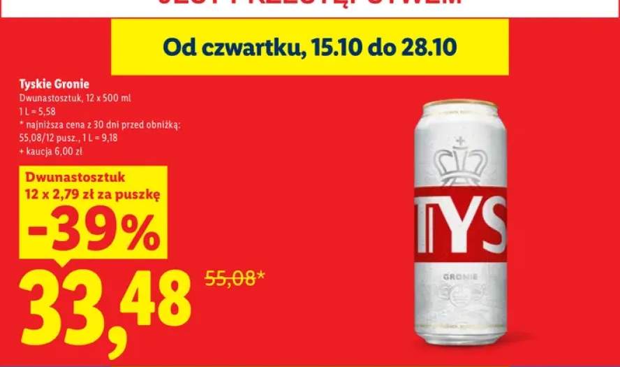 Piwo Tyskie Gronie 12-pak 500 ml