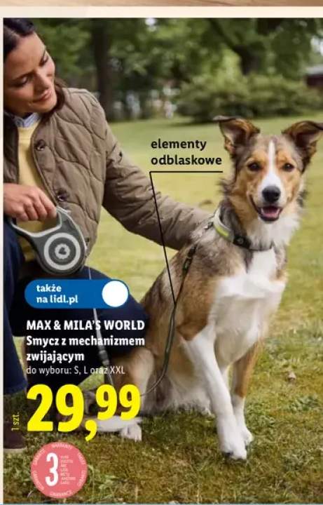 Smycz z mechanizmem zwijającym S Max & Mila's World +2 warianty